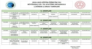 2024 2025 EĞİTİM ÖĞRETİM YILI 1 DÖNEM 2 SINAV TARİHLERİ BÜYÜKADA